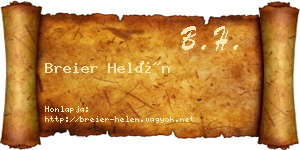 Breier Helén névjegykártya